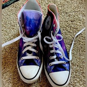 Converse hi top galaxy tie dye size 8 (womens)